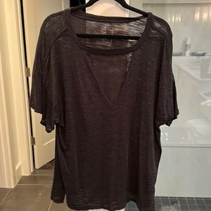 Black free people oversized t-shirt with fun details